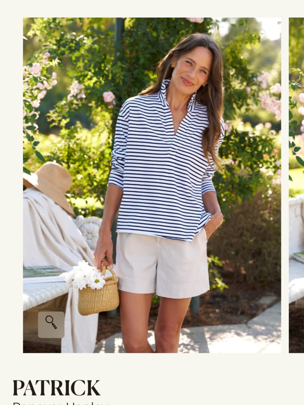 Frank & Eileen tee Patrick popover Henley small navy French stripe cotton womens - Picture 4 of 12